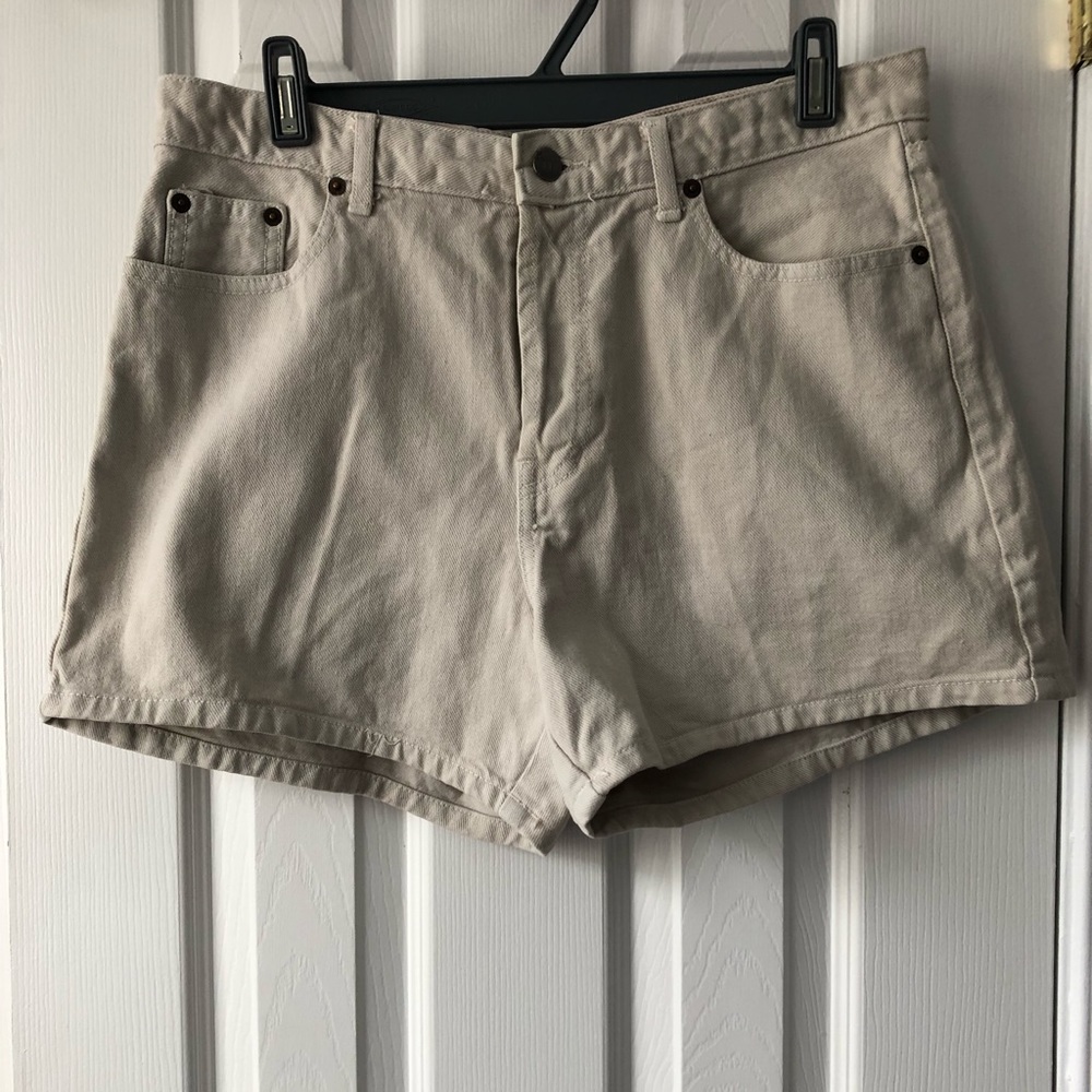 Khaki colored jean shorts!
